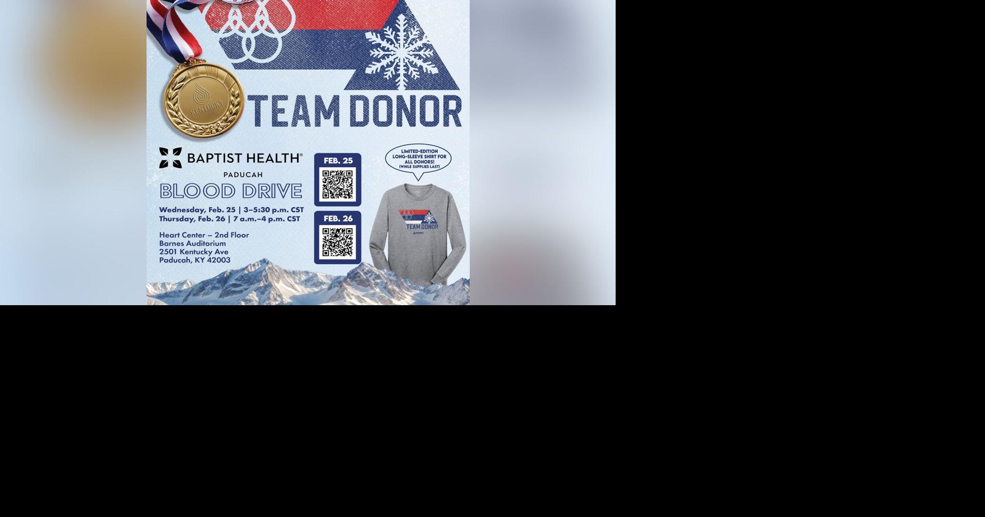 Baptist Health: Join 'Team Donor' by donating blood in February