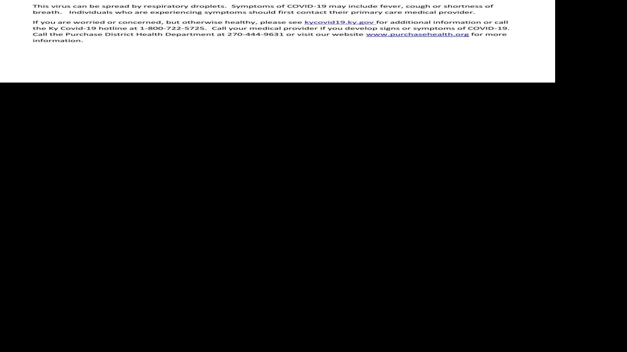 Purchase District Health Department News Release On 3rd Covid 19 Case Wpsd Local 6