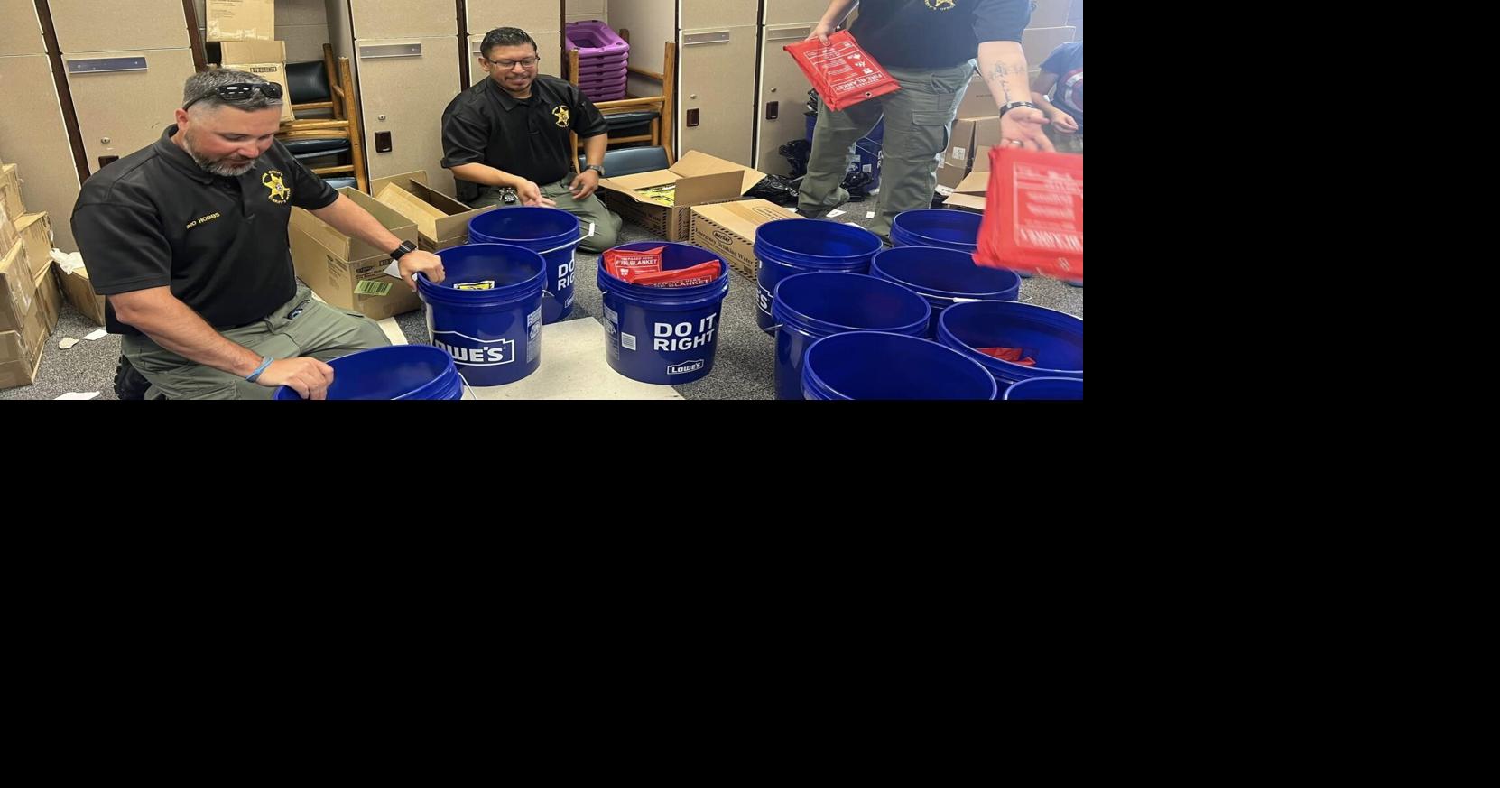 Team effort helps bring emergency buckets with supplies to all