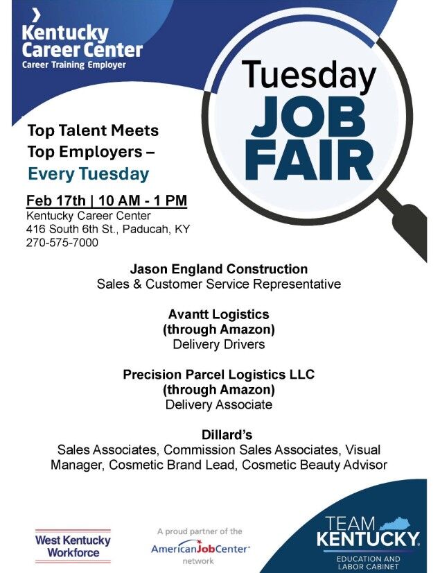 Kentucky Career Center to host job fair Feb. 17 | News | WPSD Local 6