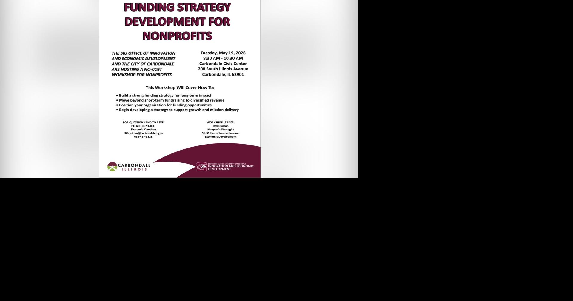 City of Carbondale and SIU Office of Innovation to hold nonprofit strategy workshop