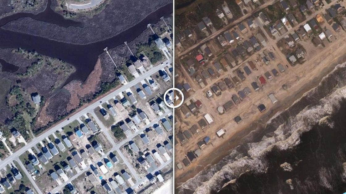 Beforeandafter aerial photos show destruction, beach erosion on North