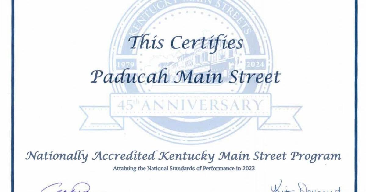 Paducah Main Street reaccredited as Kentucky Main Street Program for 2024 - Vimarsana News