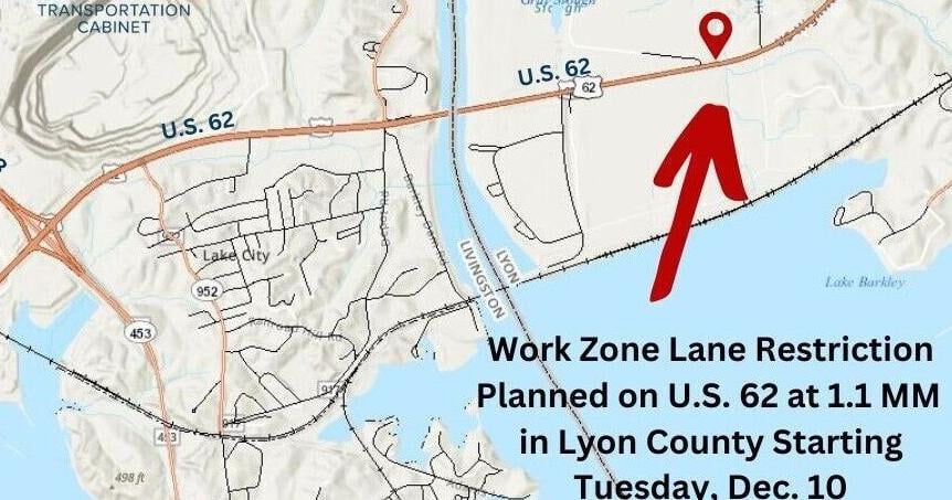 Lane restriction on U.S. 62 impacts Lyon County traffic starting ...