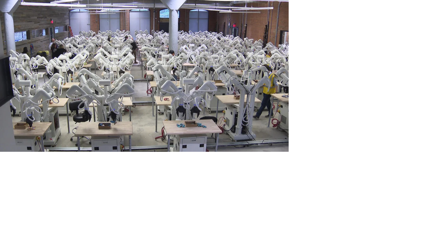 AI robots are learning to do simple human tasks at a factory in Massachusetts