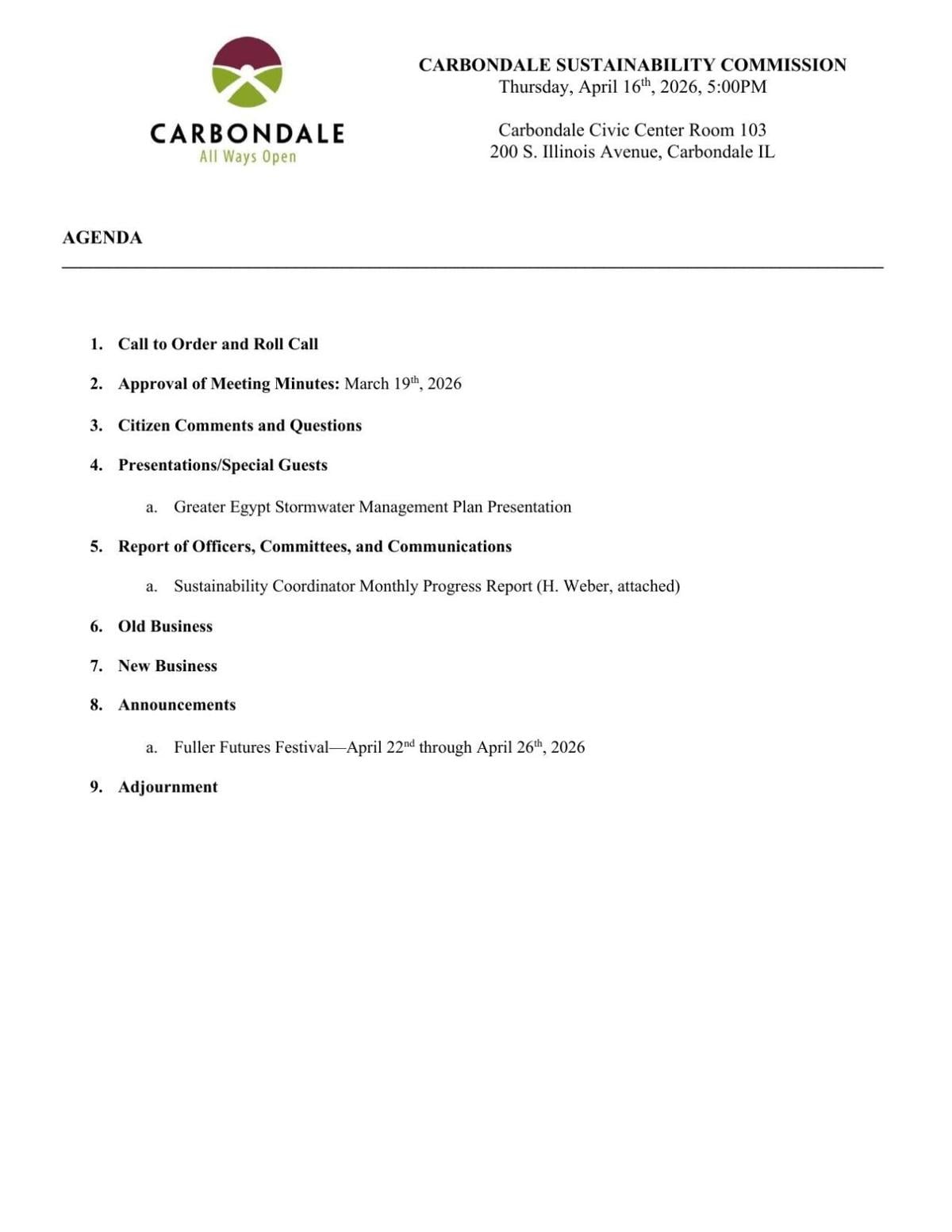 carbondale-sustainability-commission-to-hold-thursday-meeting