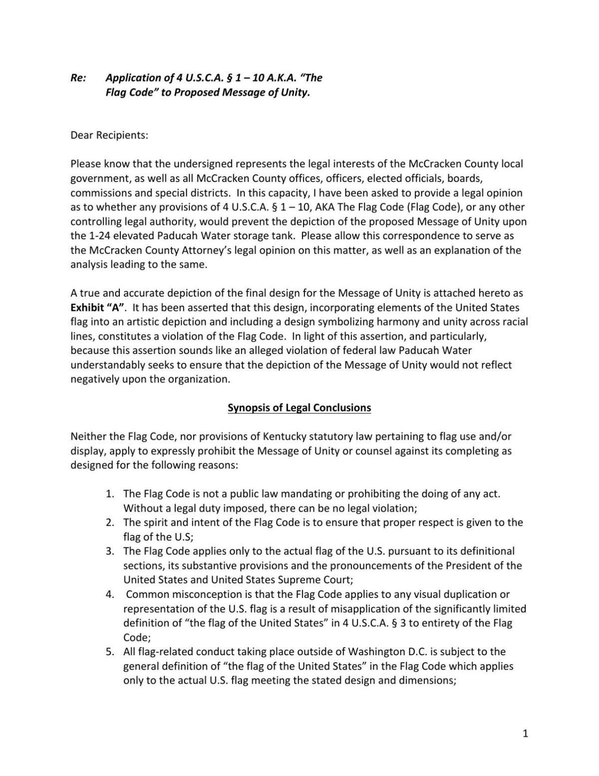 McCracken County Attorney deems unity design not in violation of flag