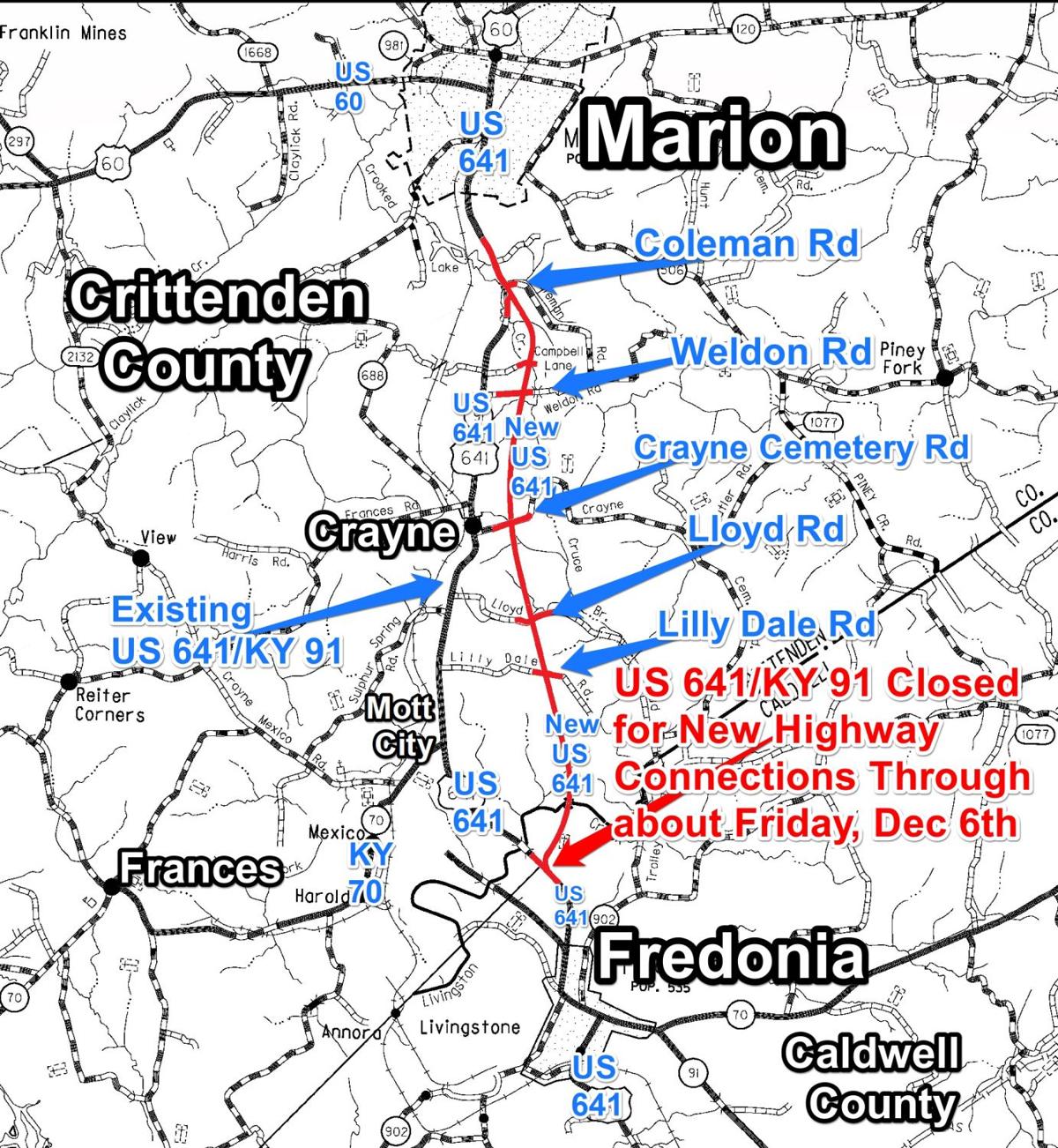 U.S. 641/KY 91 closed near CrittendenCaldwell county line News