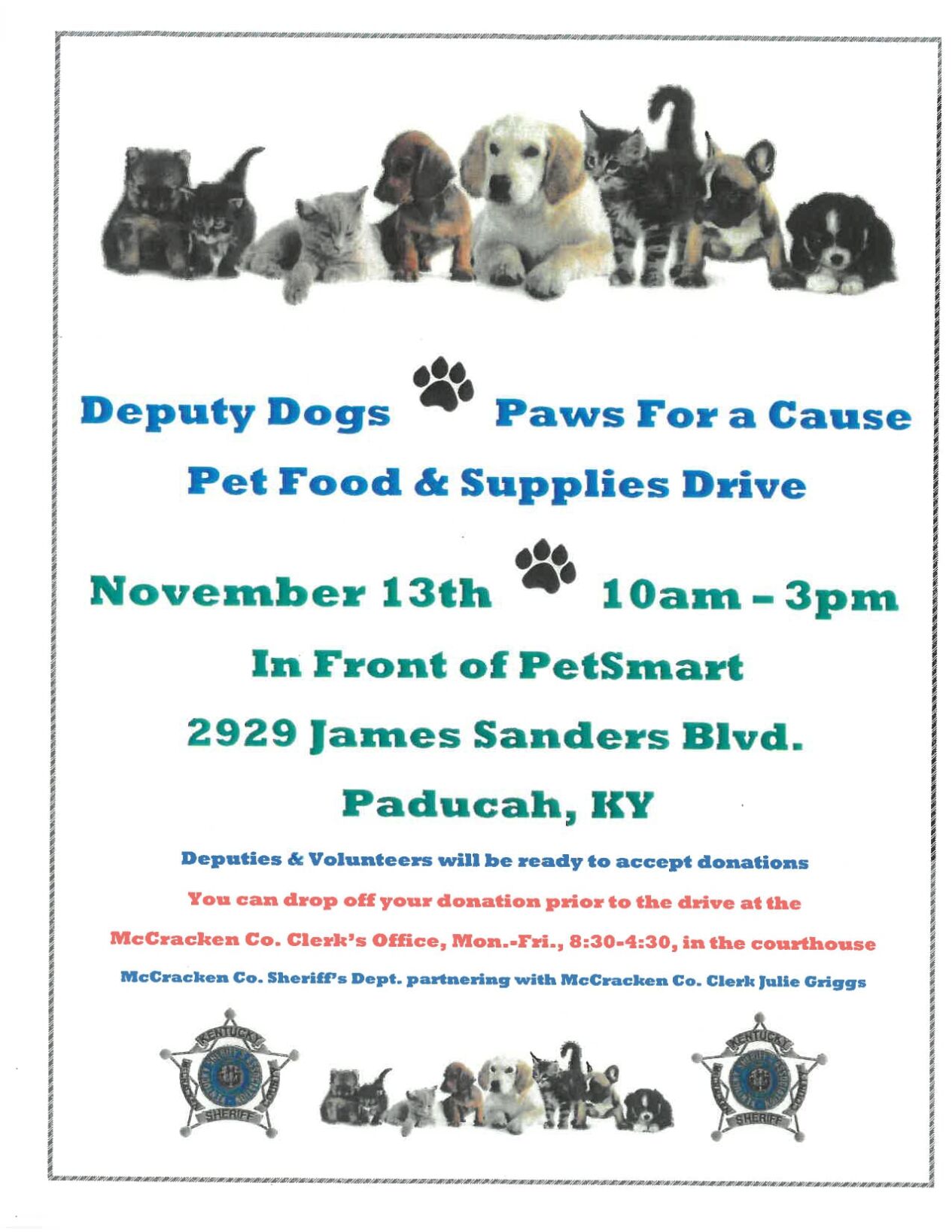 McCracken County Sheriff s Office asking for pet food supplies