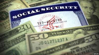 Social security card among money
