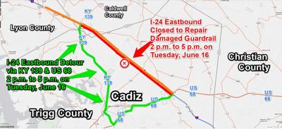 Temporary 3-hour eastbound detour planned along I-24 work ...