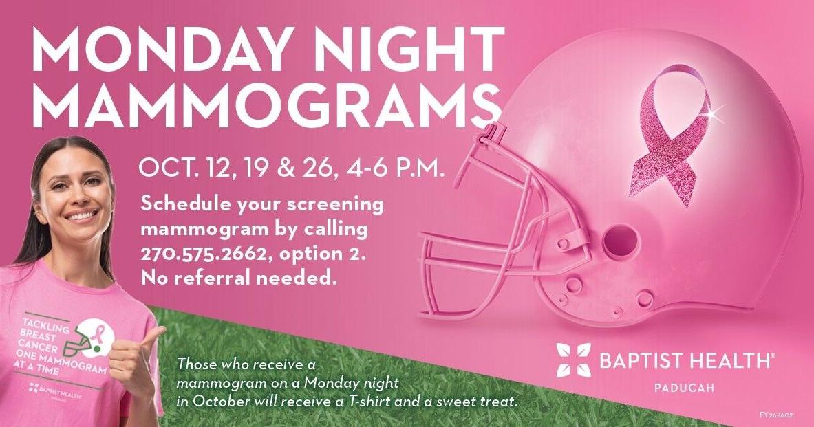 Baptist Health Paducah to offer 'Monday Night Mammograms' during Breast Cancer Awareness Month