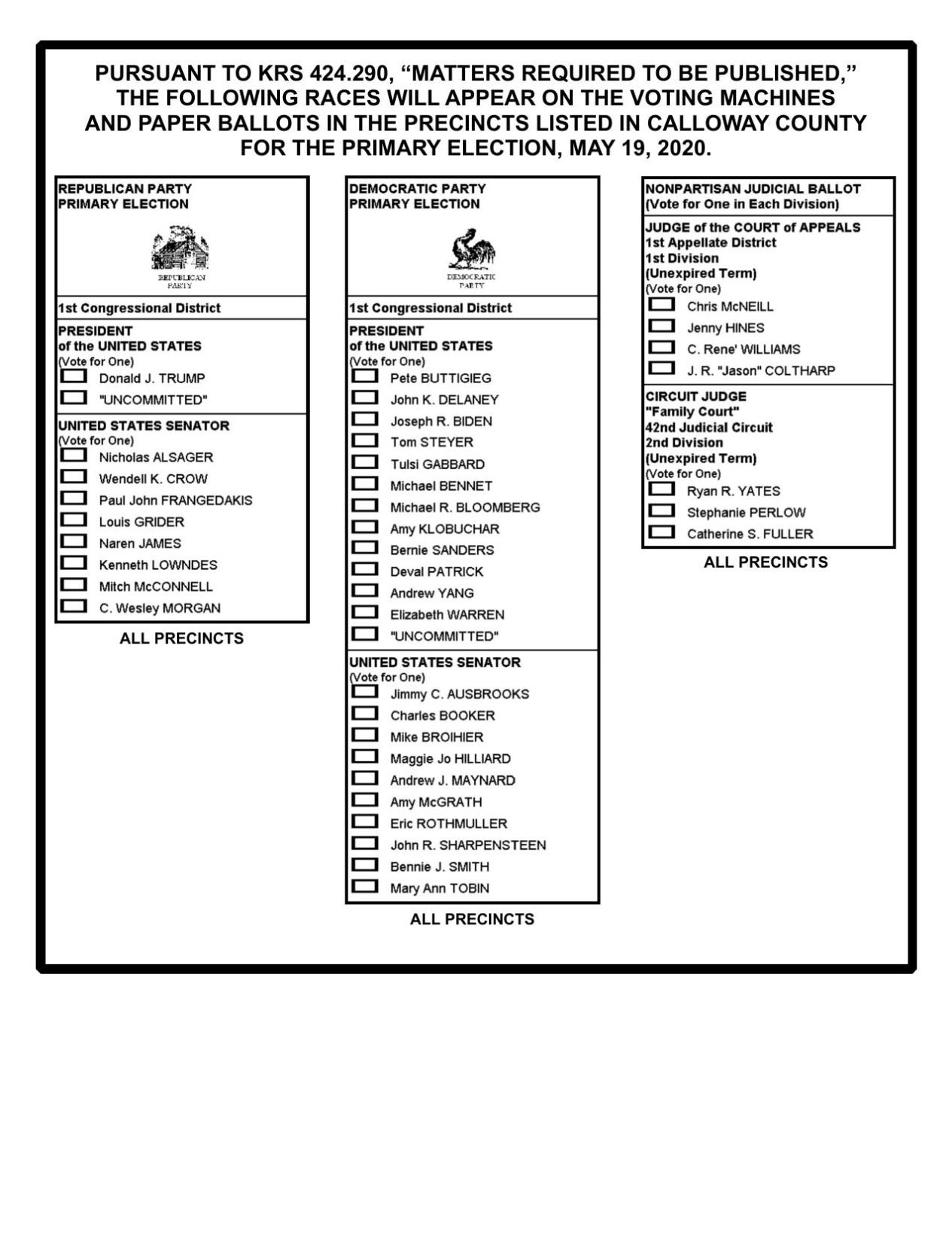 Calloway County Sample Ballot | | WPSD Local 6