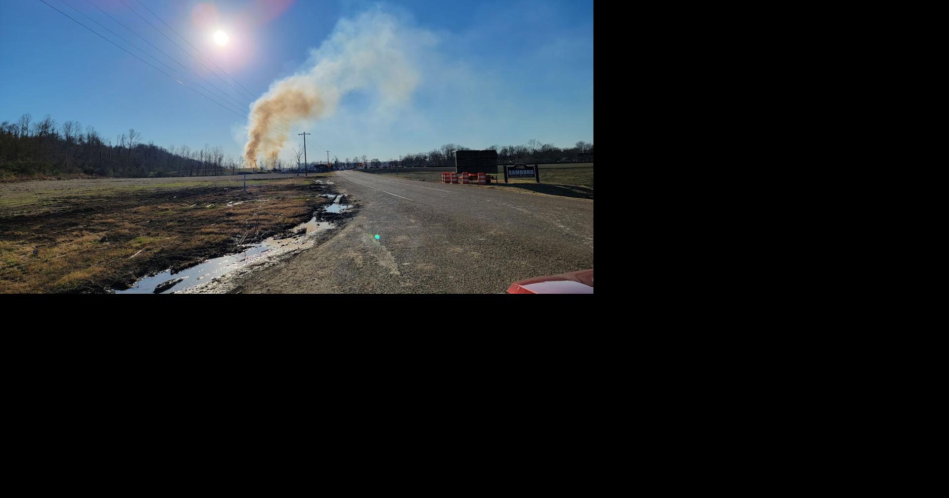 Truckloads of debris are being burned in Samburg as cleanup efforts