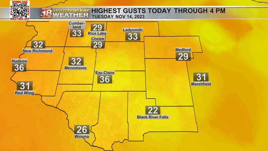Tuesday was 2nd warmest November 14 in Eau Claire on record, and more