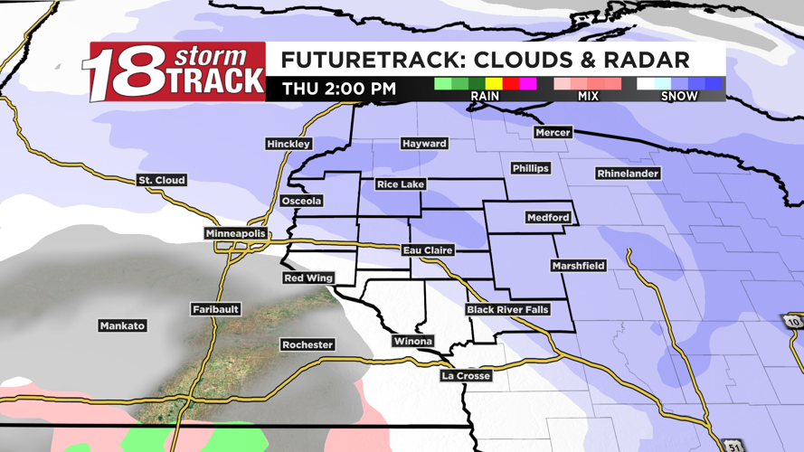 A cloudy and mild Monday ahead; couple chances for snow in the forecast ...