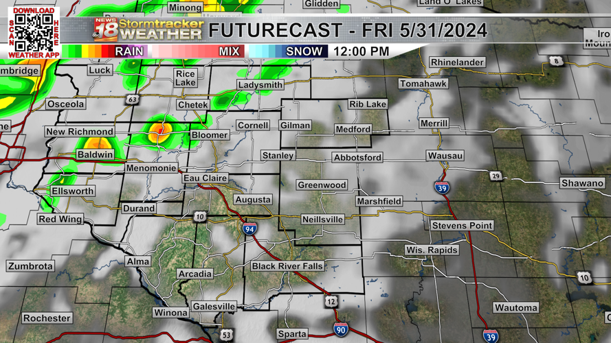 Scattered shower and storm chances return tomorrow, humidity increases ...
