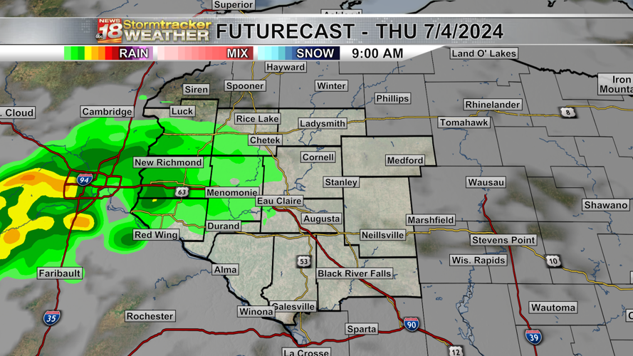 4th of July showers and thunderstorms with a possible break in the ...