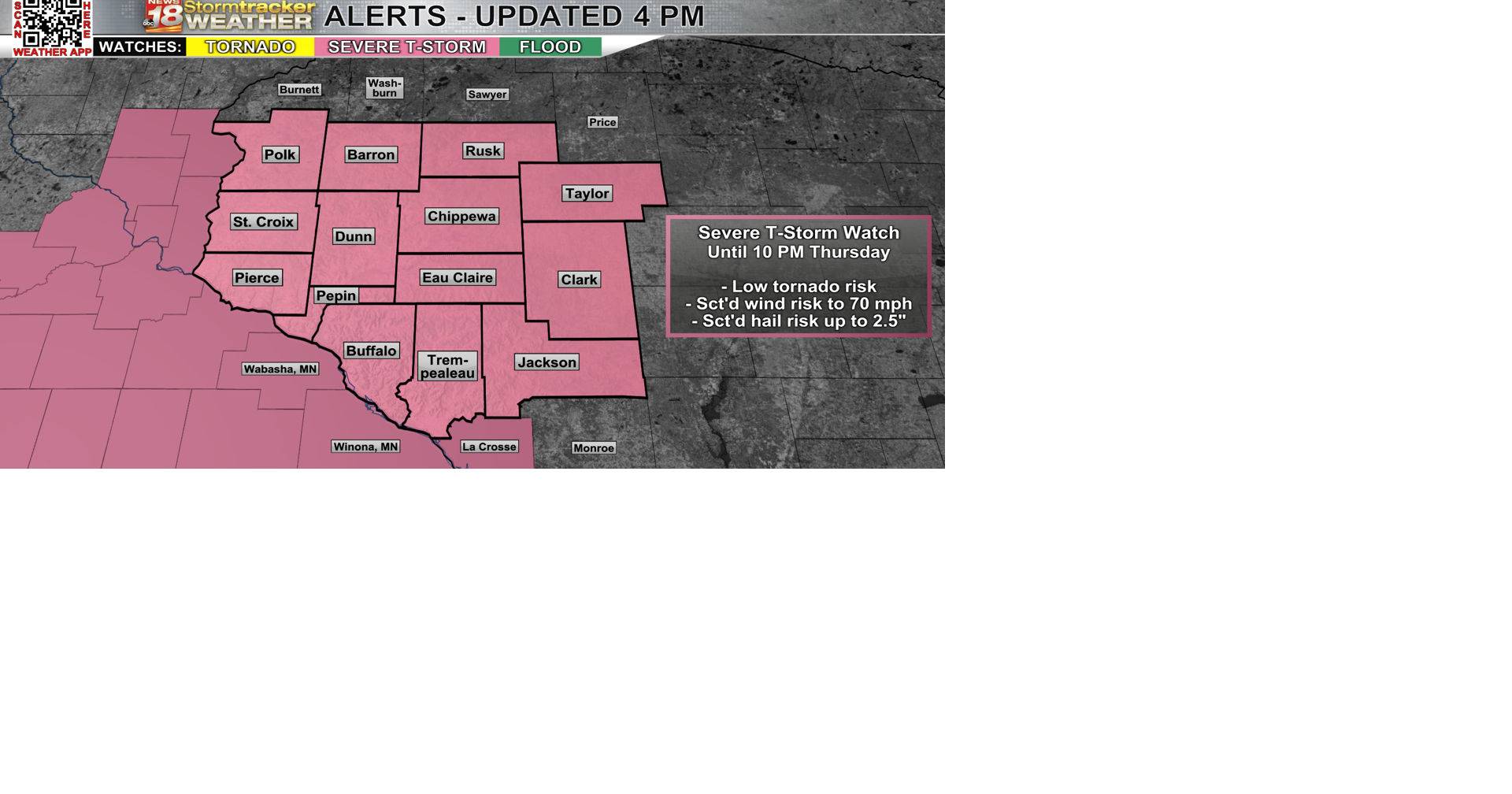 Severe Thunderstorm Watch issued for risk of strong to severe storms ...