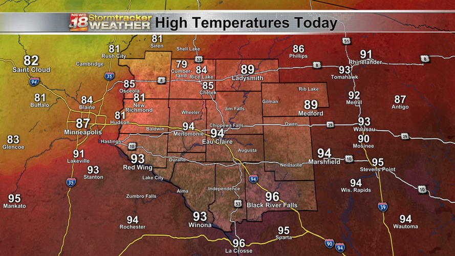 New daily record high set in Eau Claire, relief from heat is on the way Weather
