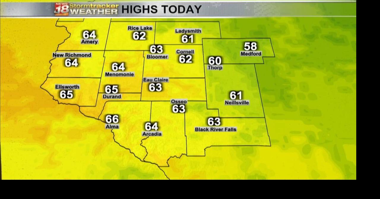 A nice Tuesday ahead after Eau Claire reached the freezing mark for the