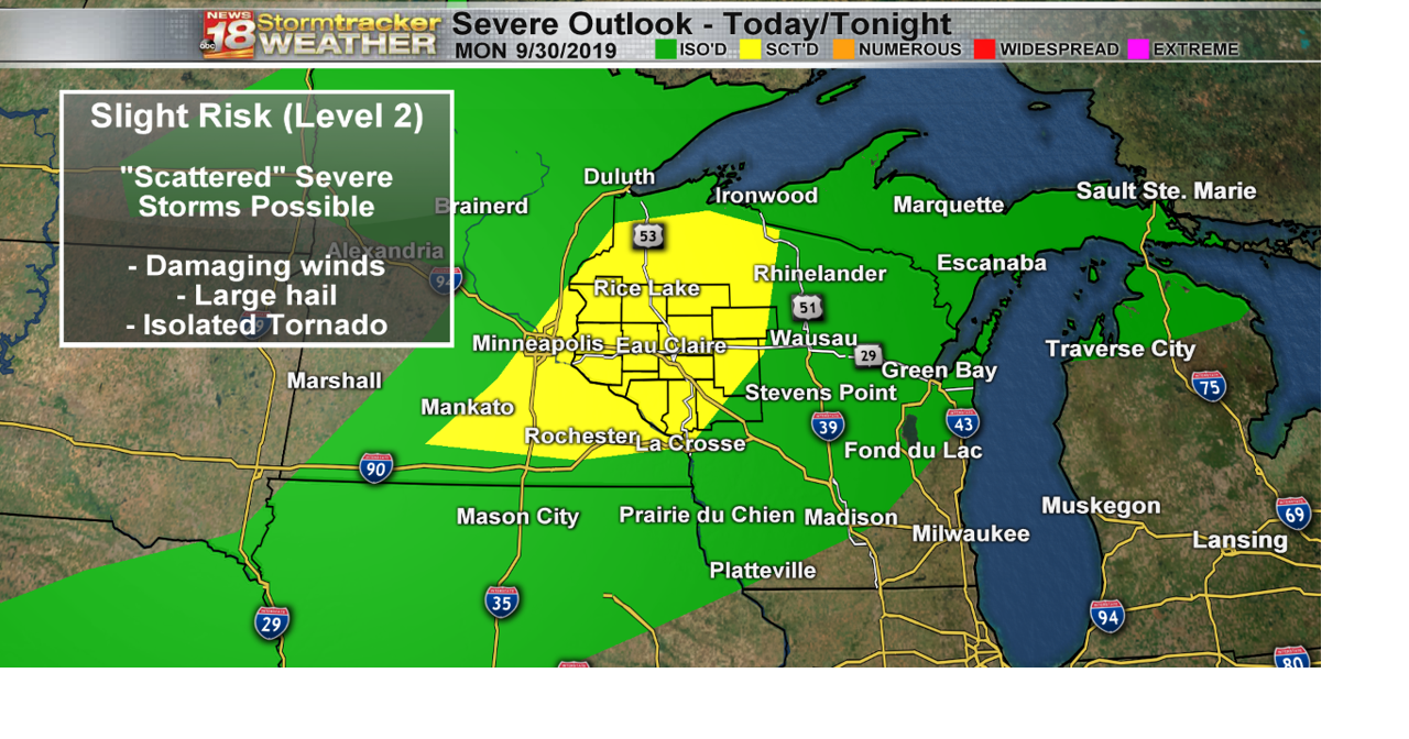 UPDATE: Isolated large hail, damaging wind, and tornadoes possible with ...
