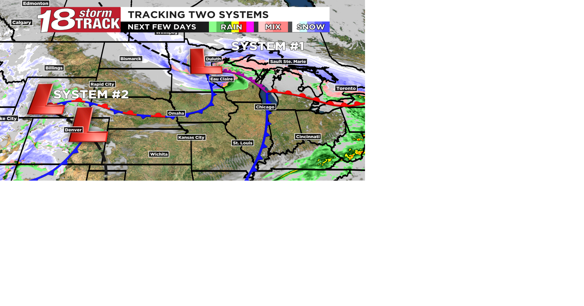 Active weather pattern to continue the next few days | 18 Storm Track ...