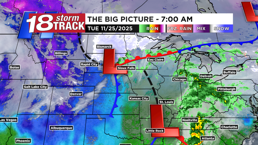 Rain showers today; travel impacts likely tonight into Wednesday as ...