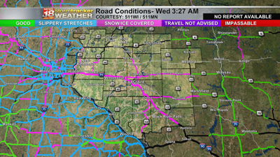 Snow Covered Roads Map Caution: Roads Are Snow Covered And Slippery; Winds Continue To Blow And  Drift Snow | Dew Points, Feels Like And Almanacs | Wqow.com