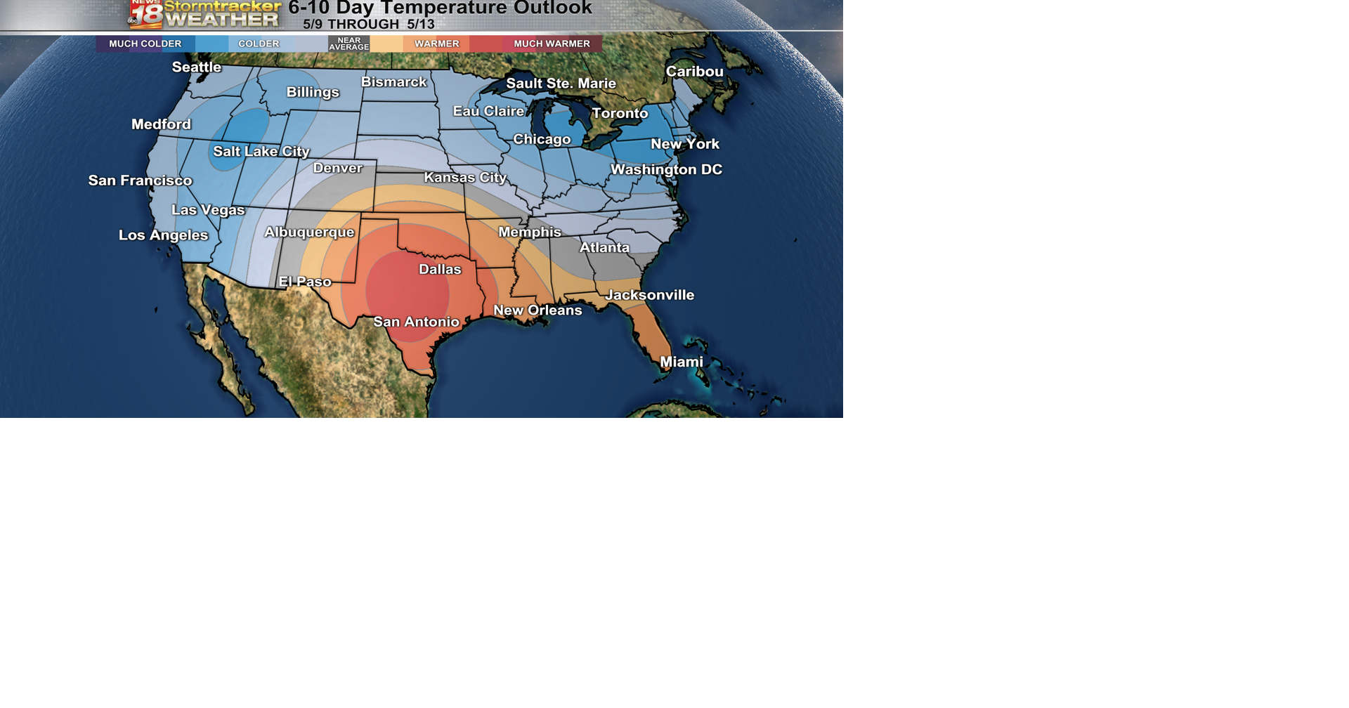 Below average temps with a few measly rain chances | 18 Storm Track ...