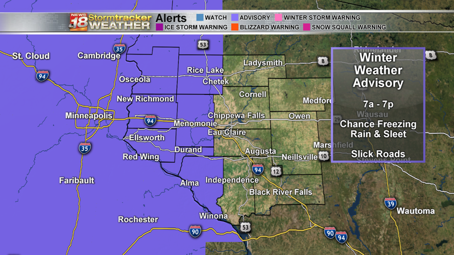 Freezing rain and sleet may cause slick roads Friday | 18 Storm Track ...