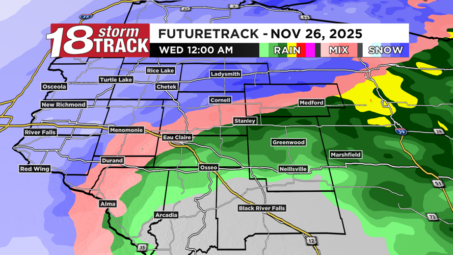 Rain showers today; travel impacts likely tonight into Wednesday as ...