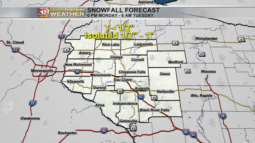 Clipper system to bring some light snow Monday night into early Tuesday ...
