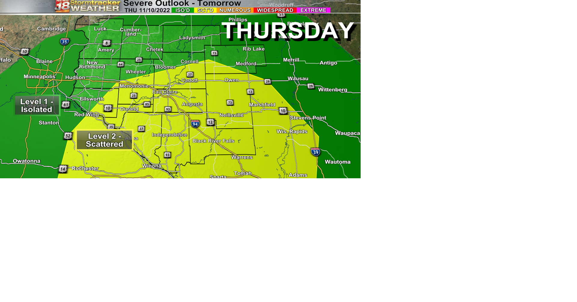 Strong to severe thunderstorms possible as cold front passes Thursday ...