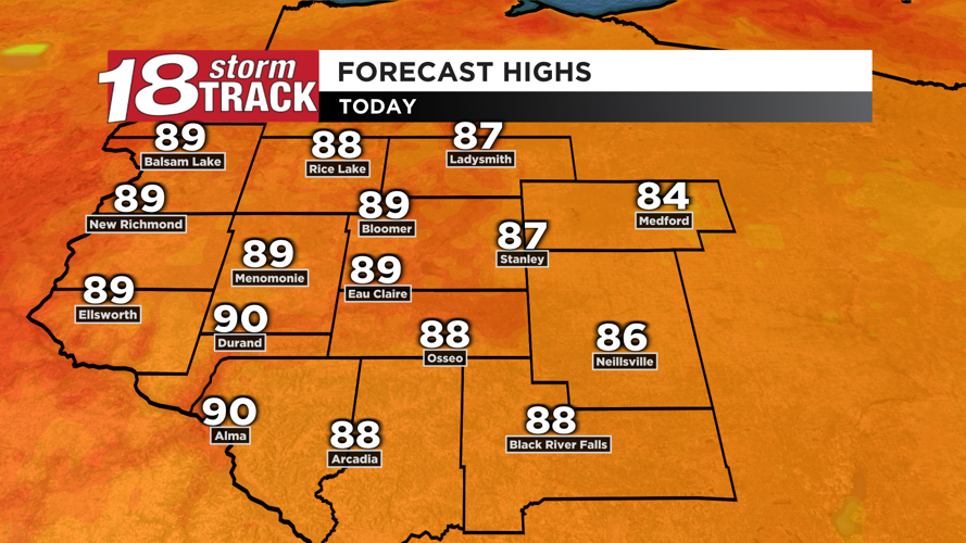 A very warm and breezy Monday ahead with the hazy skies continuing ...