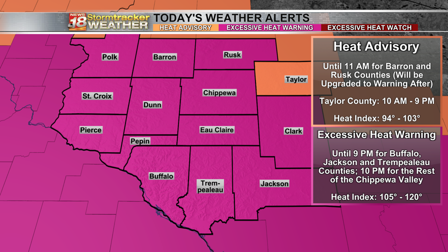 Today marks the peak of our dangerous heat wave | 18 Storm Track ...