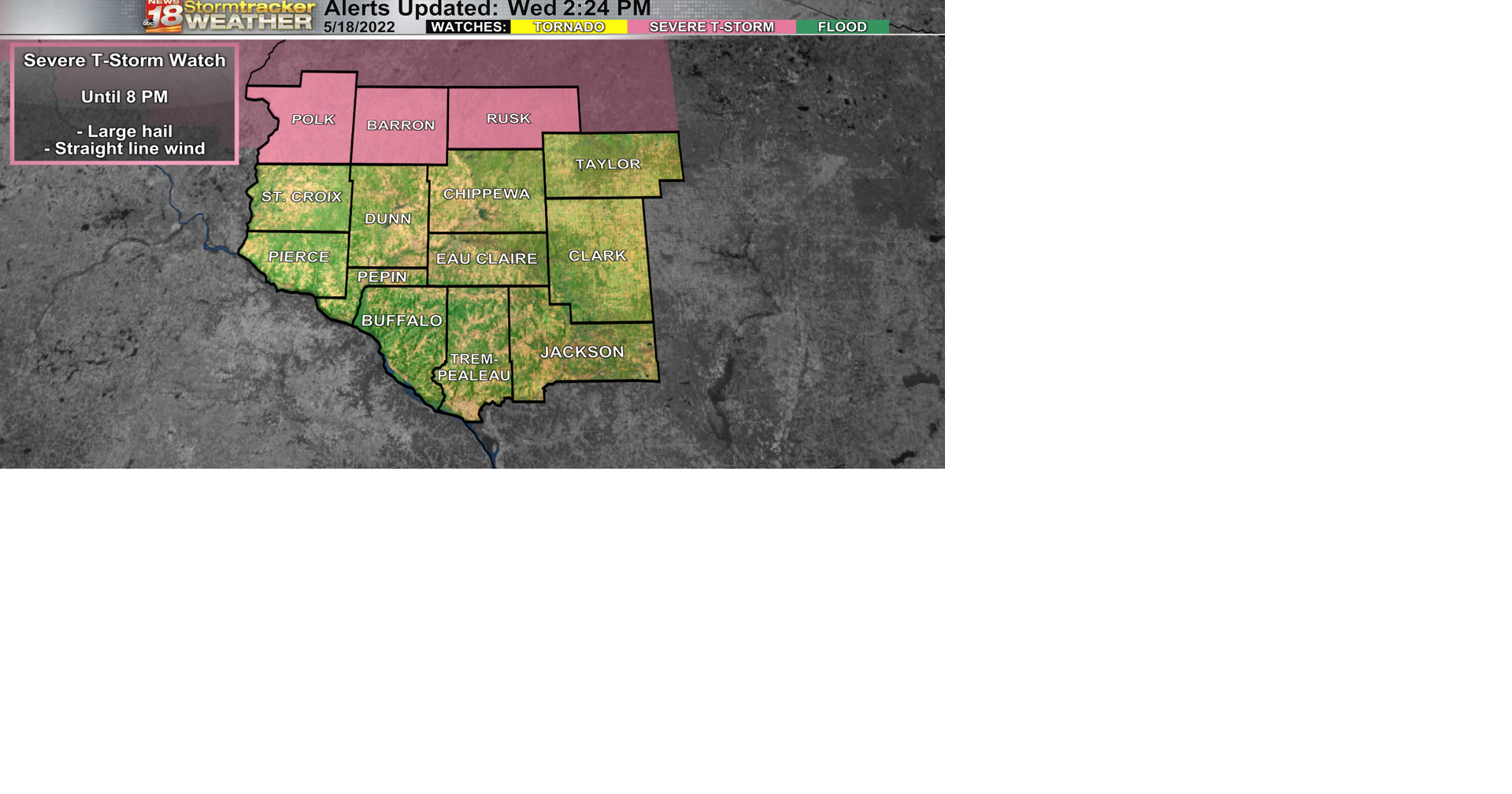 Severe Thunderstorm Watch in effect until 8pm for Polk, Barron, & Rusk ...