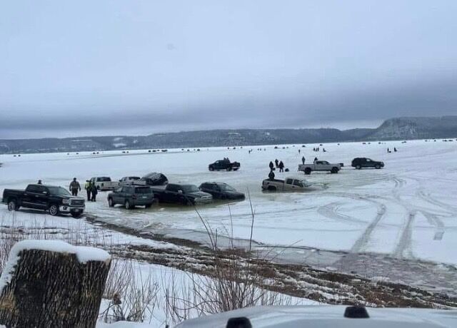 No one hurt after 6 trucks fall through ice on Lake Pepin Top