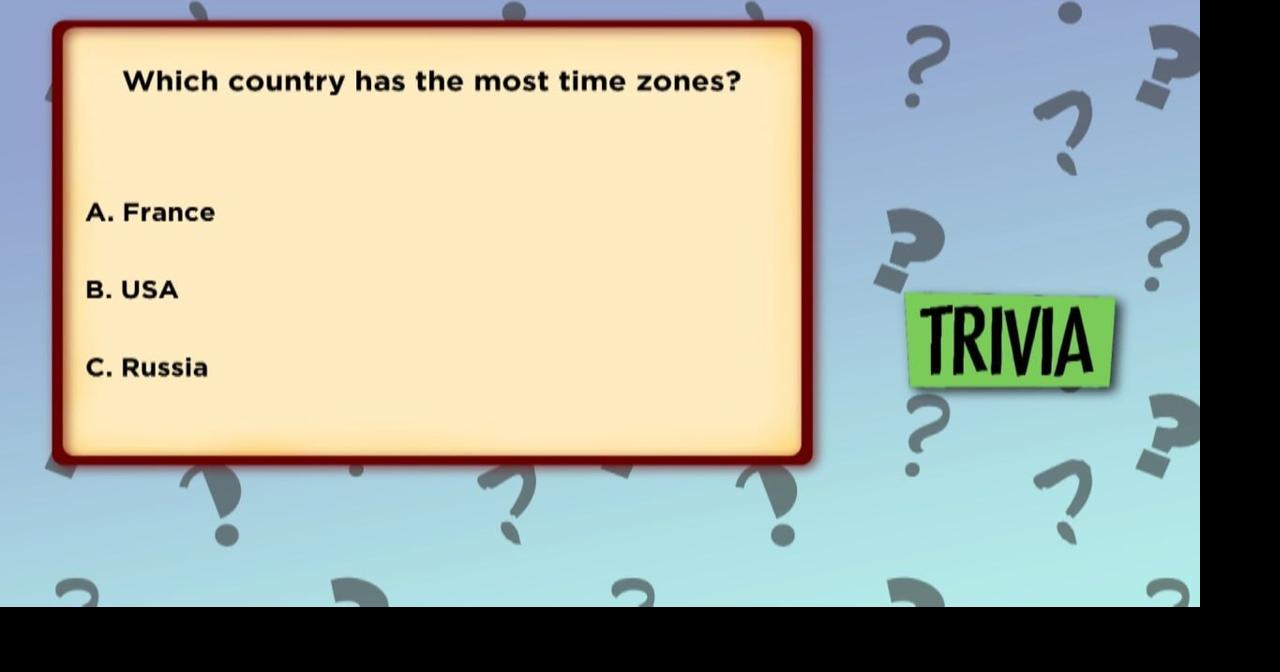 Which country has the most time zones? Video