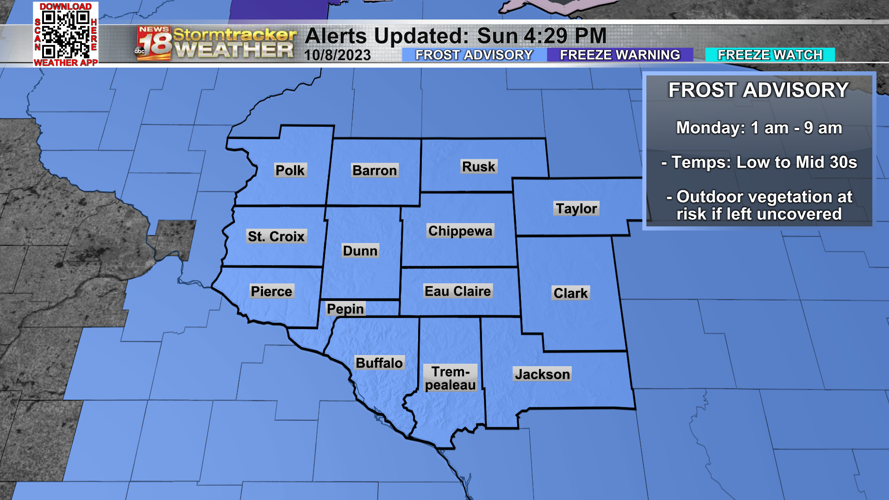 Widespread frost for Monday morning as we continue our streak of cool  mornings | Top Stories | wqow.com