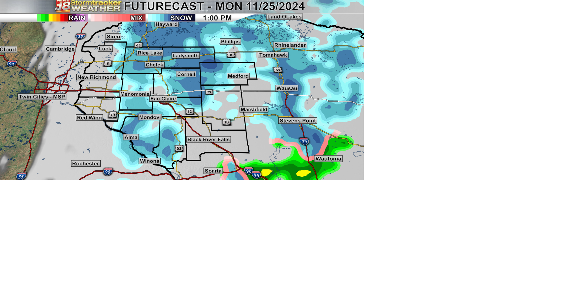 Chances for light snow showers remains in the forecast for Monday ...