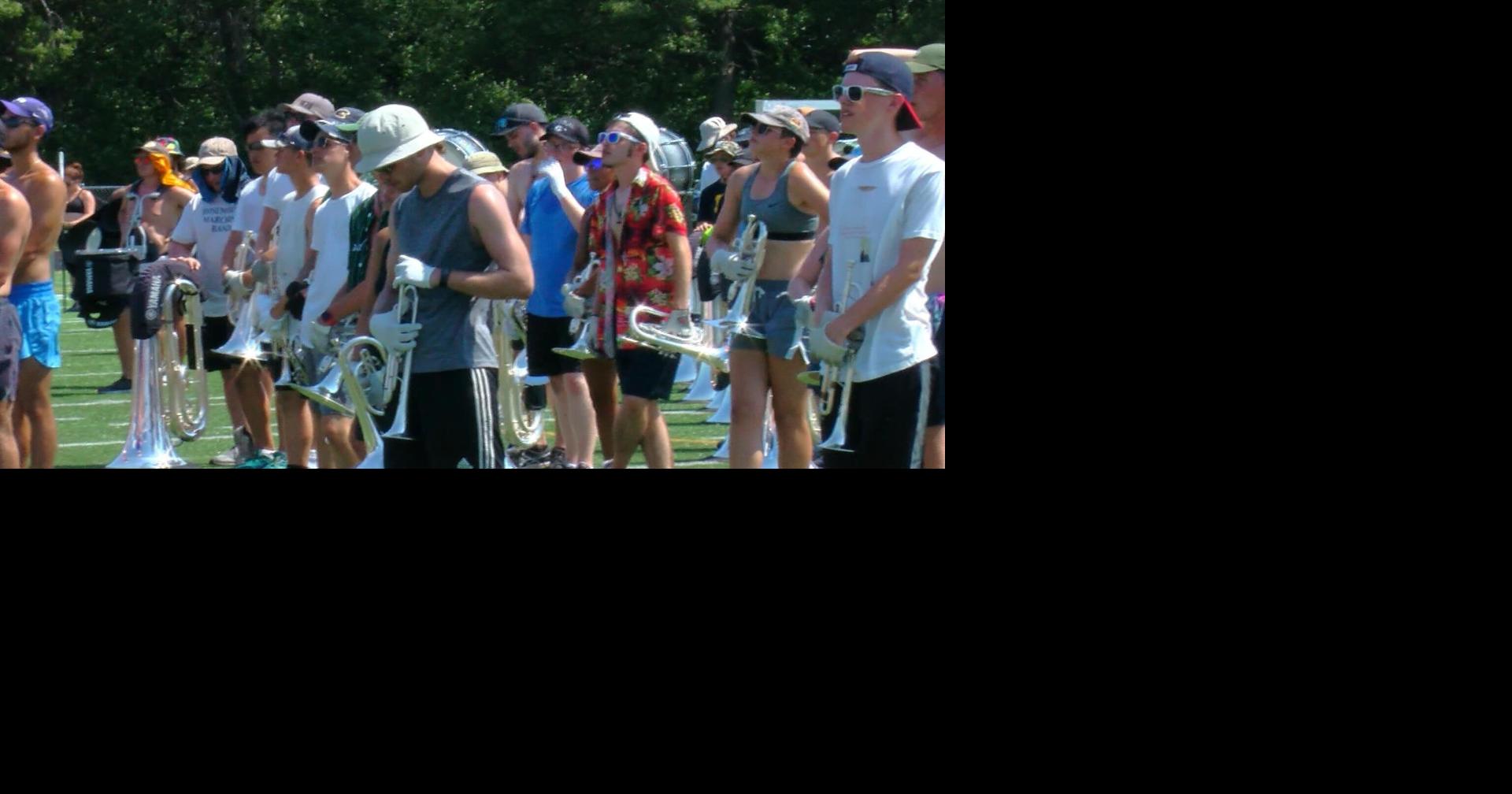 Drum and bugle corps Madison Scouts rehearsing ahead of free Eau Claire