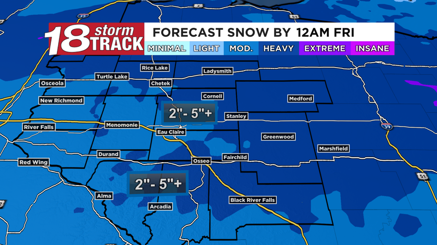 Tracking the timing and totals for Thursday's round of impactful snow ...