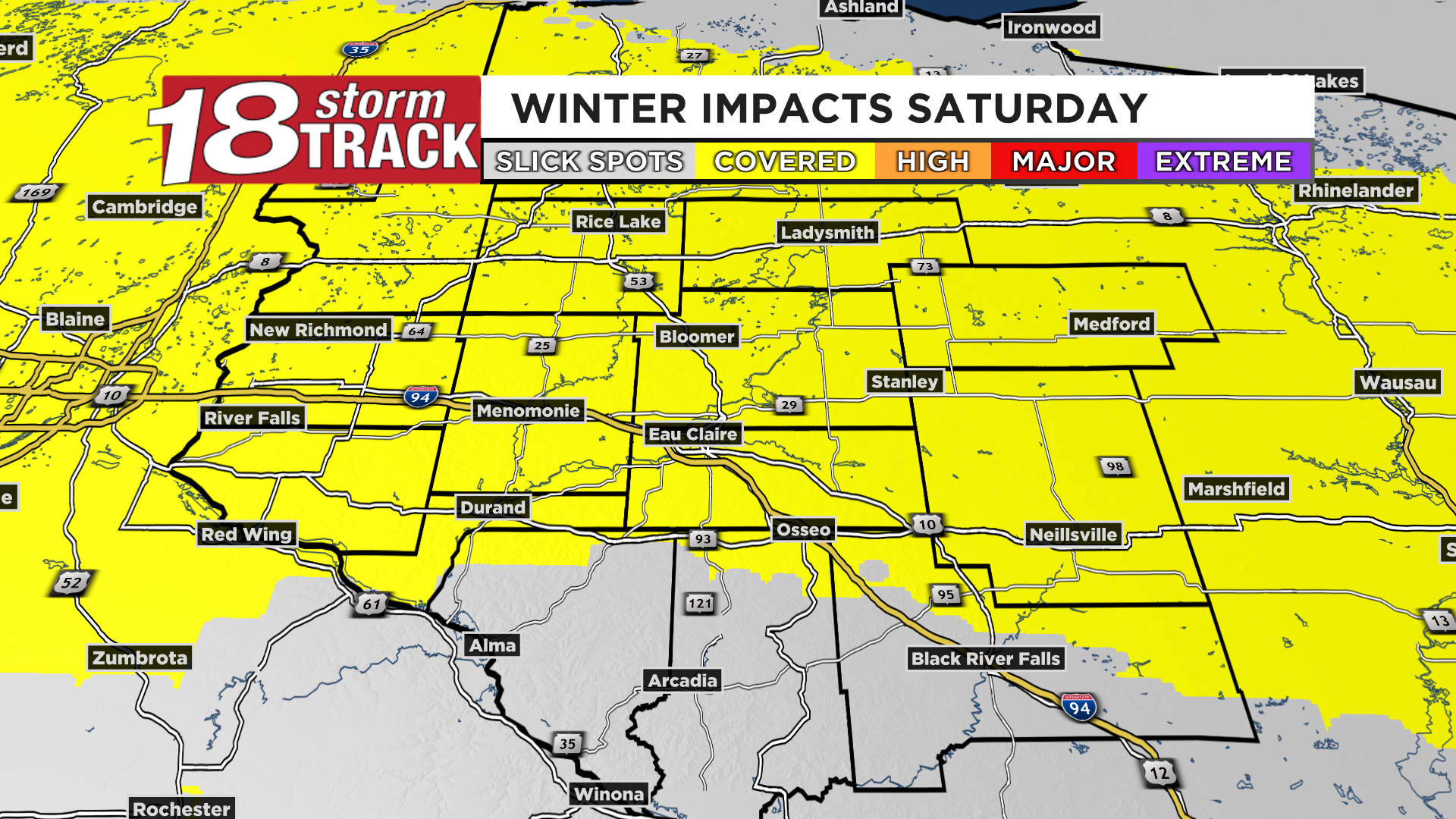 Snow will taper off Saturday afternoon across Western Wisconsin | 18 ...