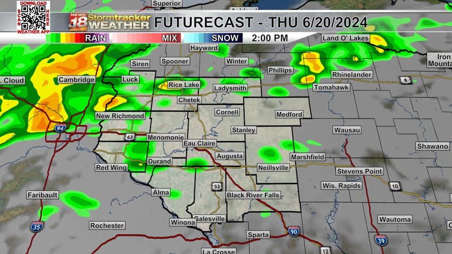 Chances for showers on Thursday ahead of high levels of humidity and ...