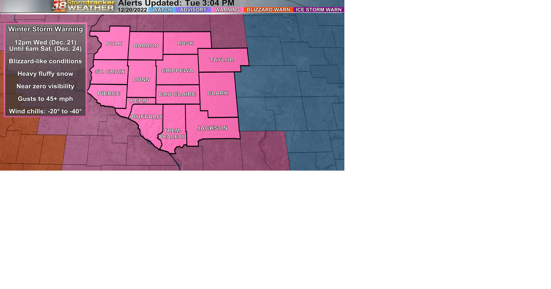 TRAVEL NOT ADVISED: Winter Storm Warning issued Wednesday evening ...