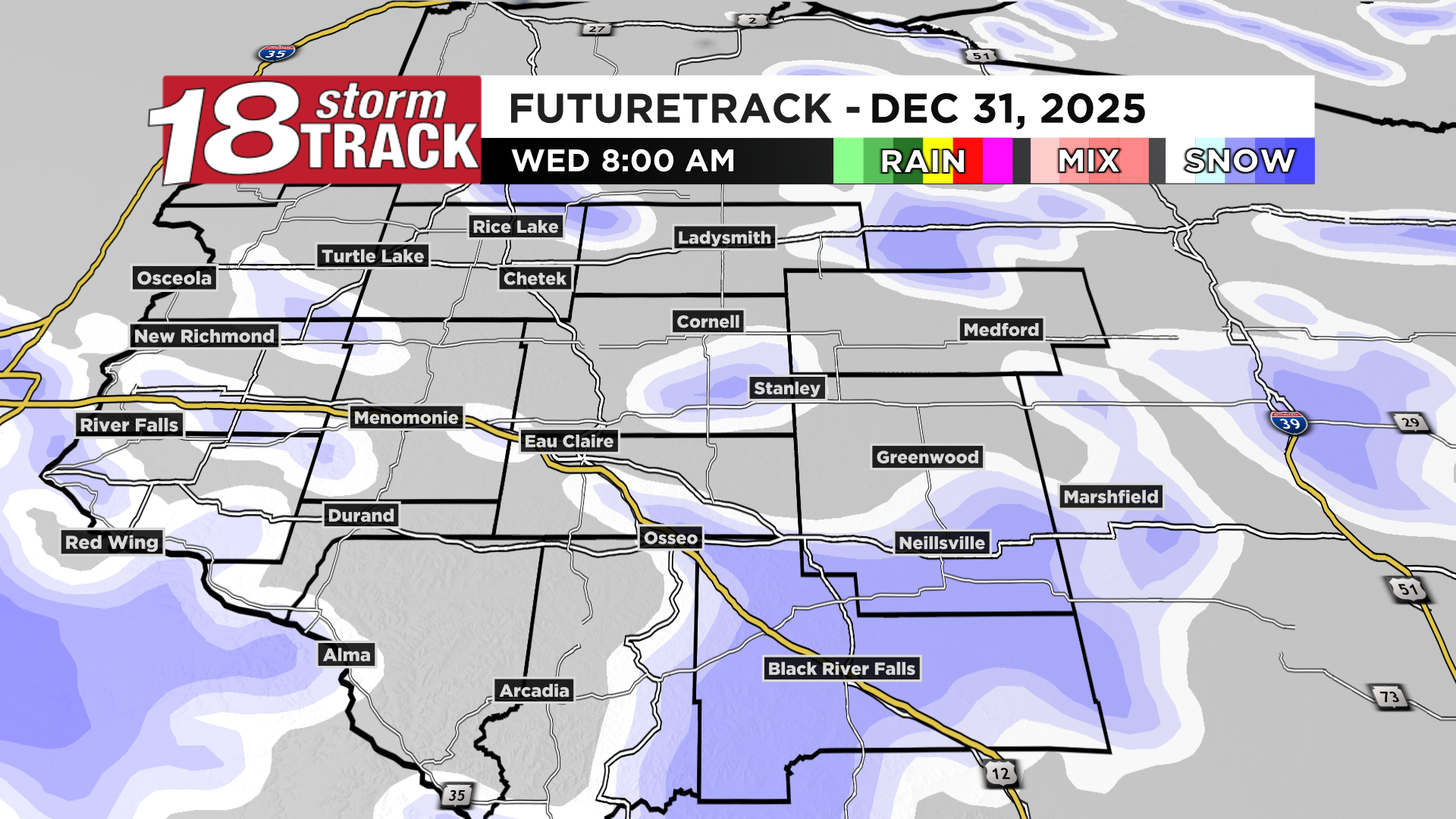 Western Wisconsin to see colder air and some light snow showers to end ...