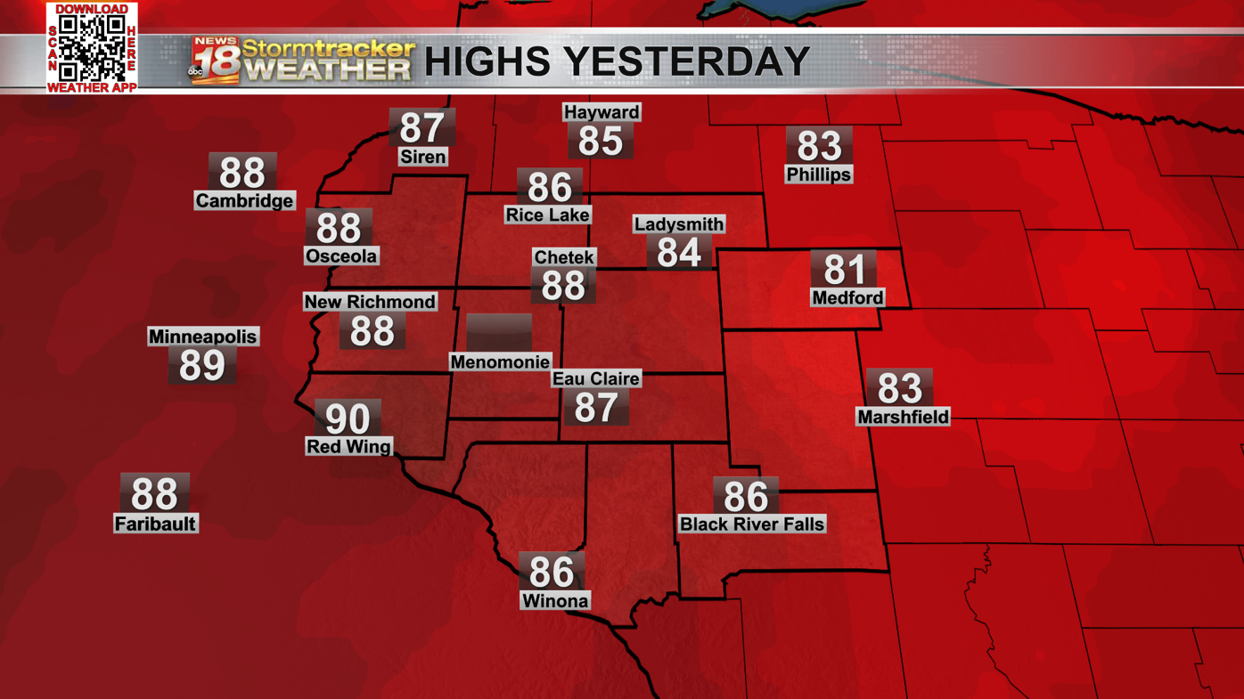 Another very warm day ahead before a cold front brings an end to the heat |  Weather | wqow.com
