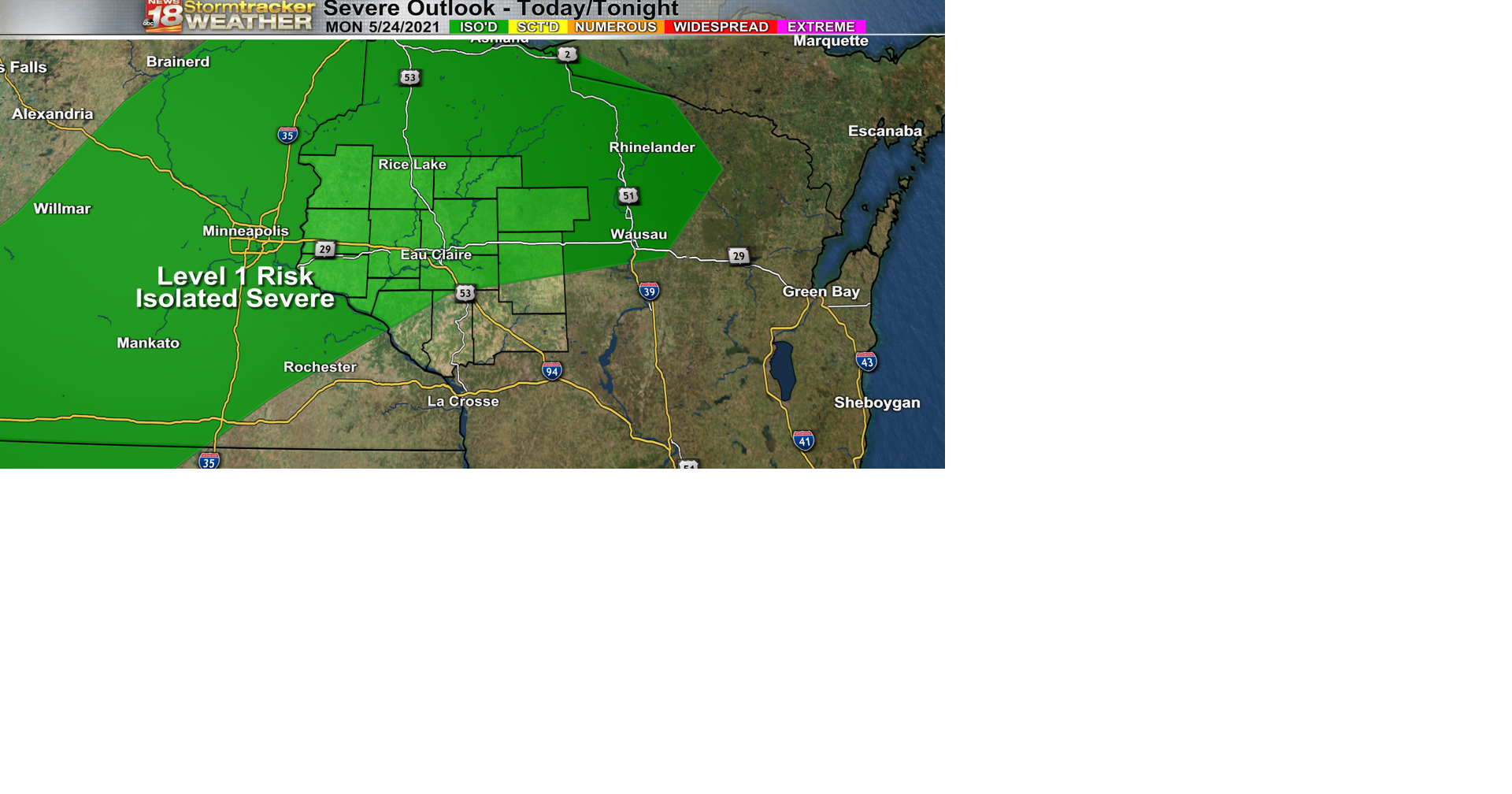 Strong storms possible Monday/Tuesday before a big cool down | 18 Storm ...