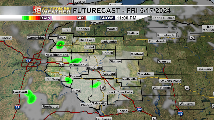 Above average temps and a few isolated showers possible Friday; the ...